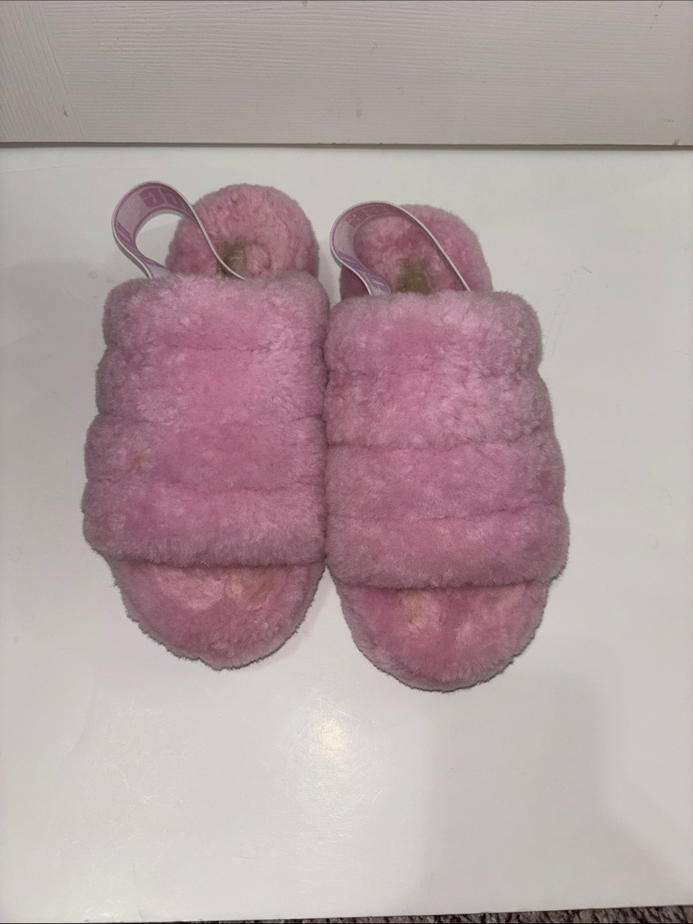 UGG Pink Fluff Slide Slippers